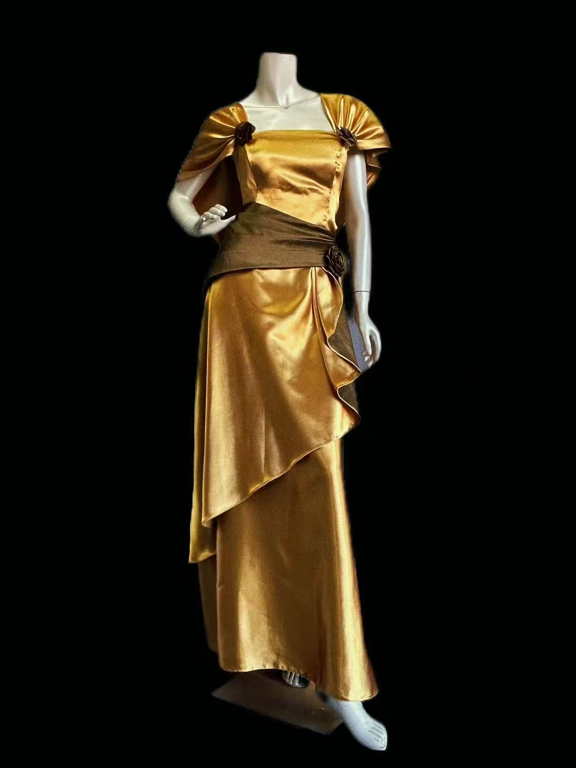 BALL DRESS (GOLD,RED,BULE,WHITE,MAROON,BLACK,GREEN,SILVER)