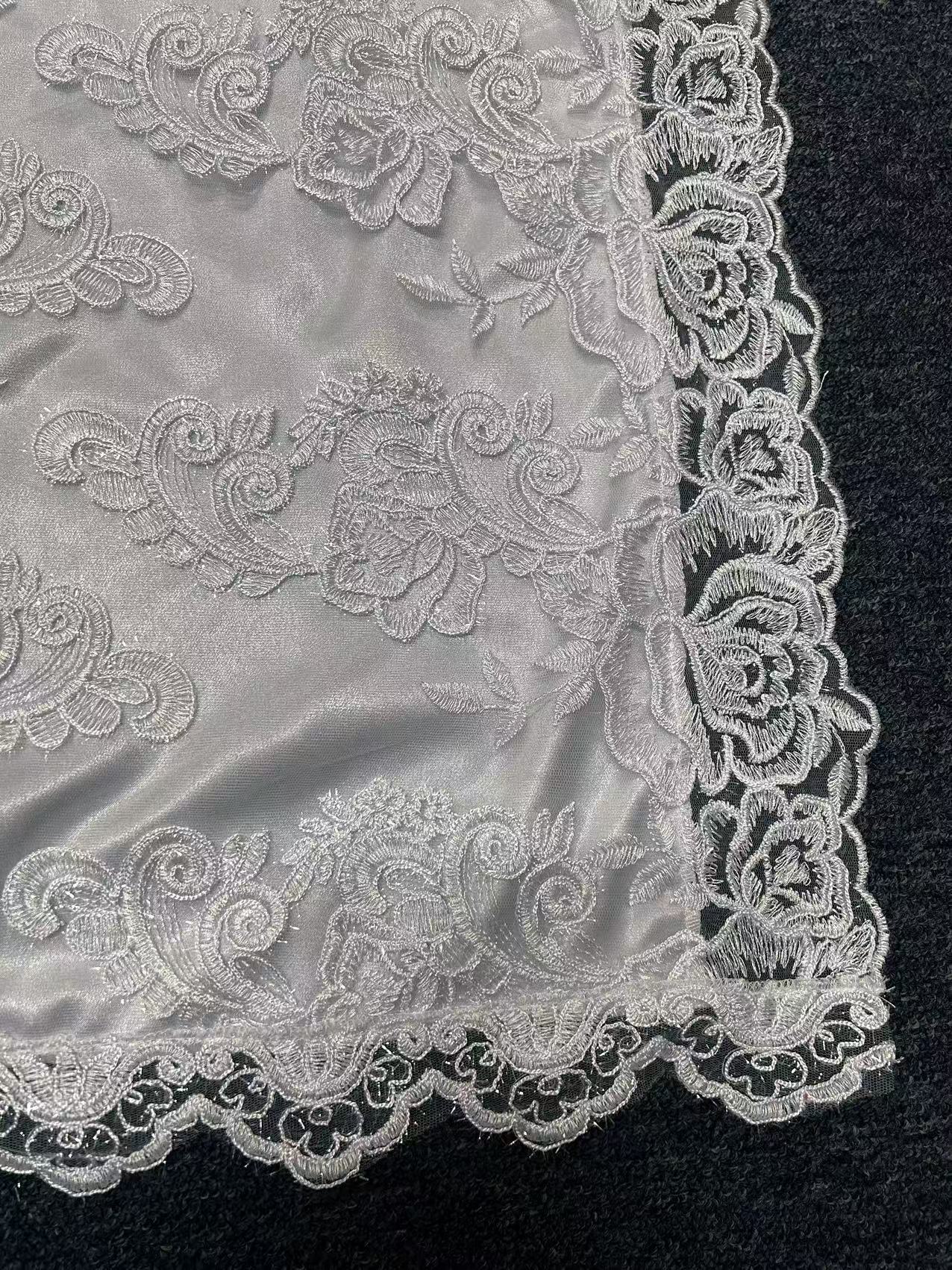 CUSTOMIZE White flowers lace coffin cover