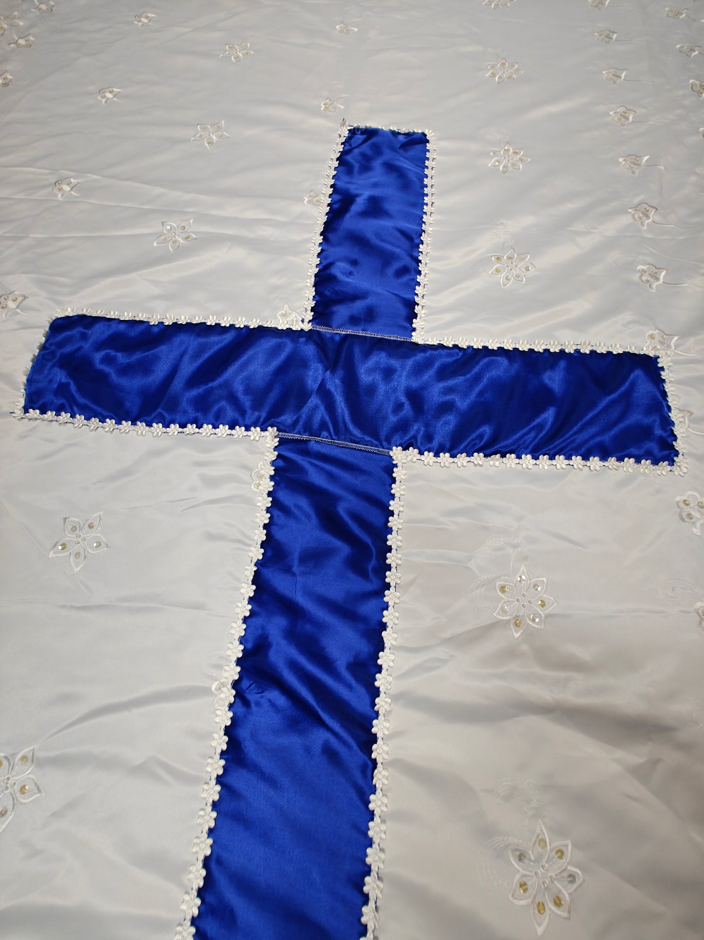 3m X 1.5m Flowers Satin coffin cover