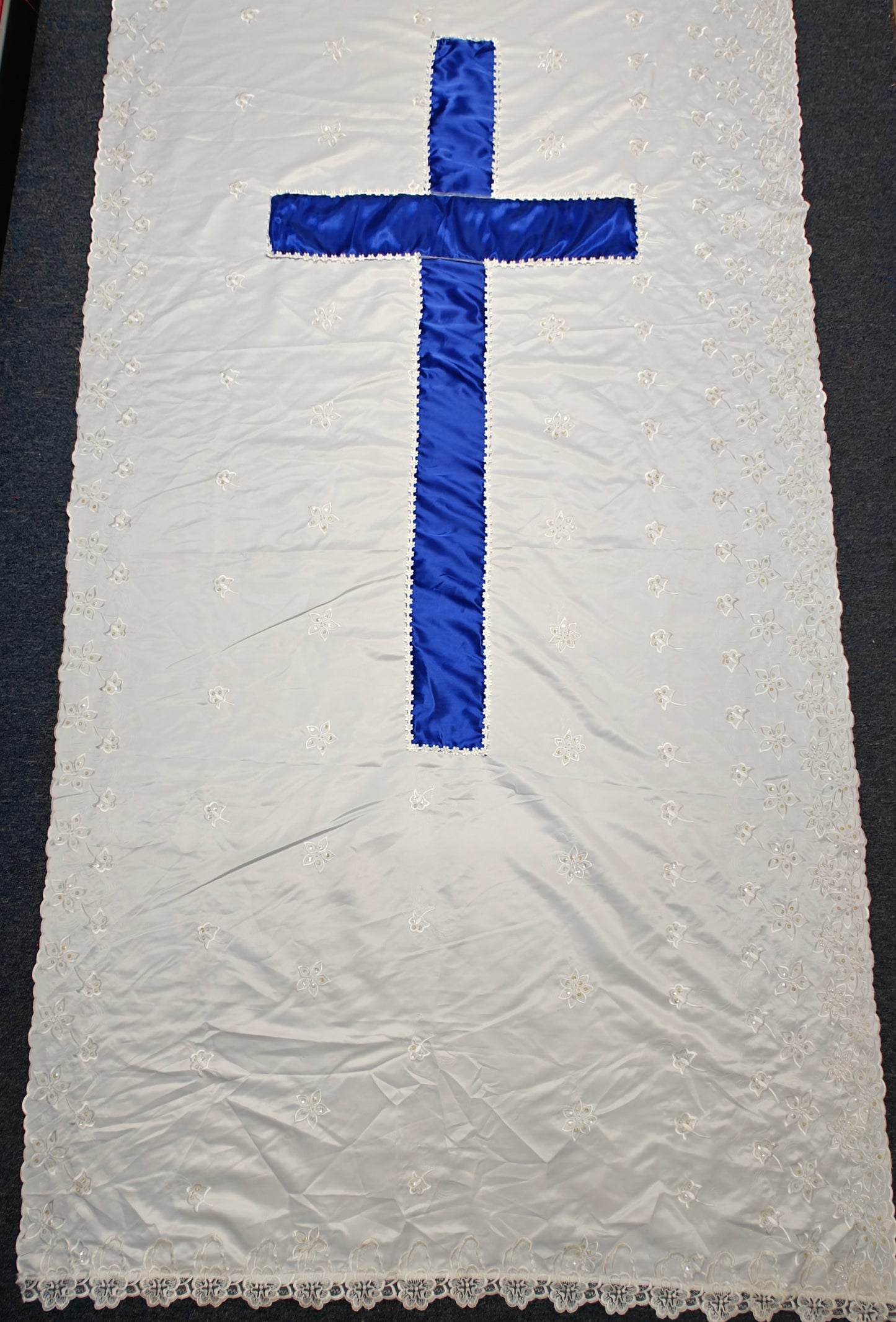 3m X 1.5m Flowers Satin coffin cover