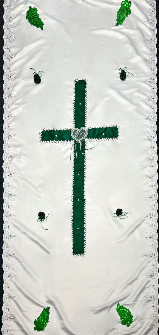 Green cross coffin cover