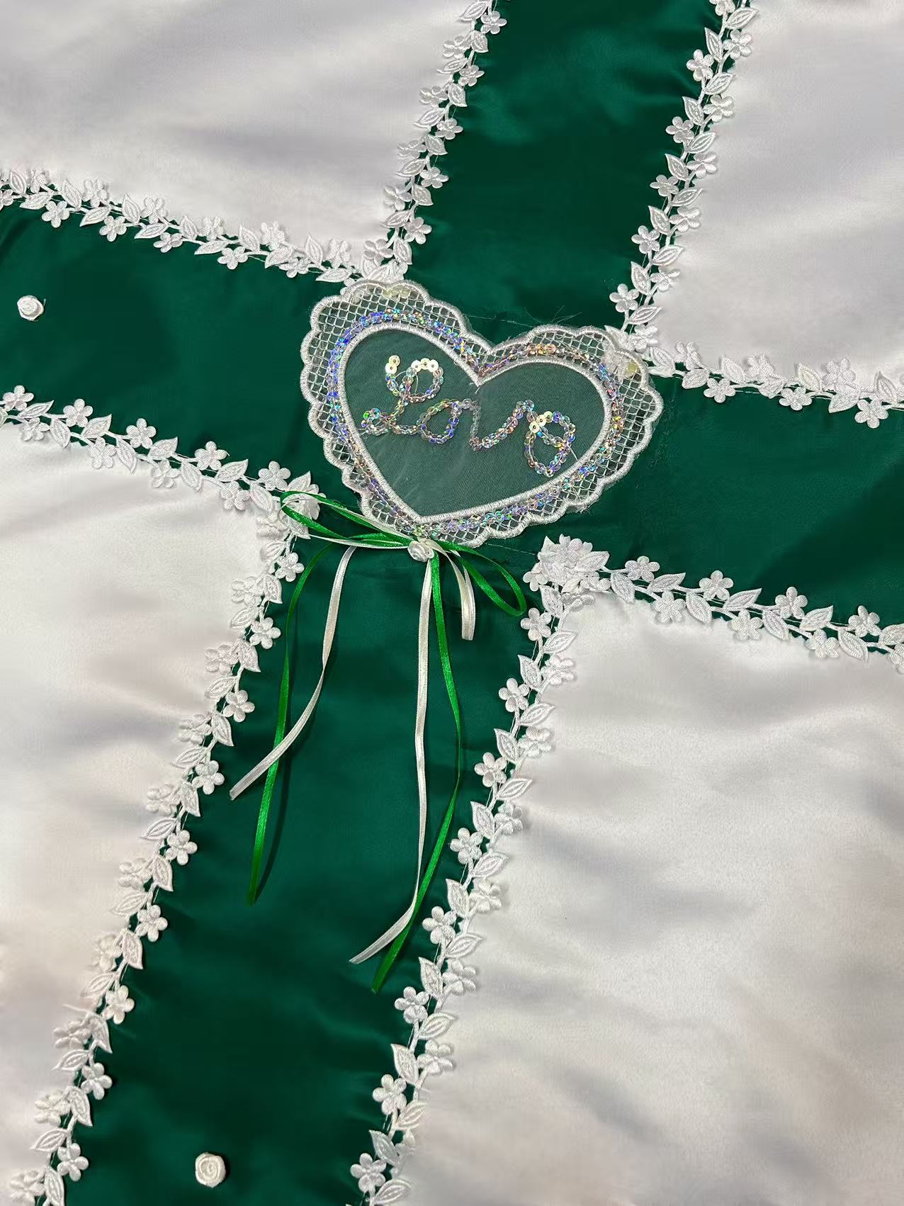 Green cross coffin cover