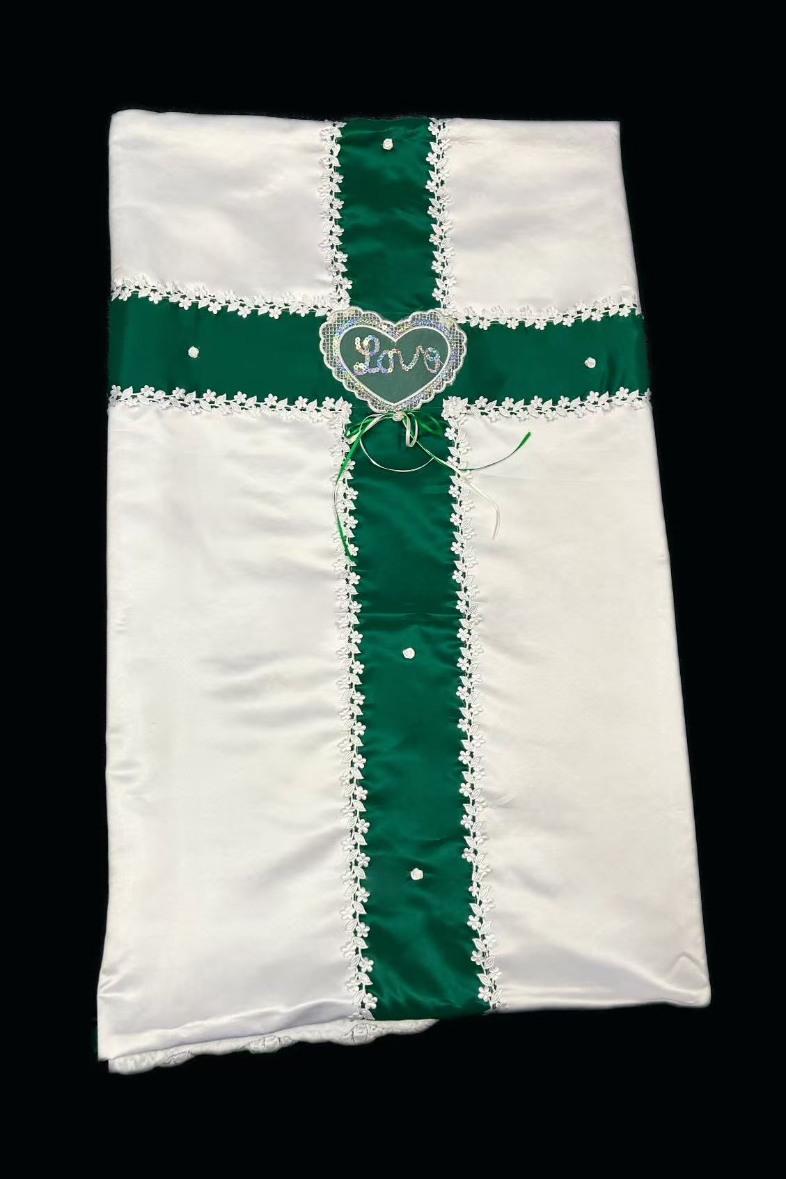 Green cross coffin cover