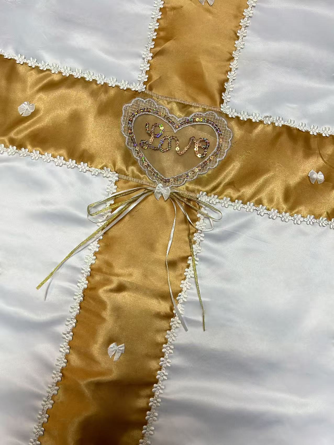 Gold cross coffin cover