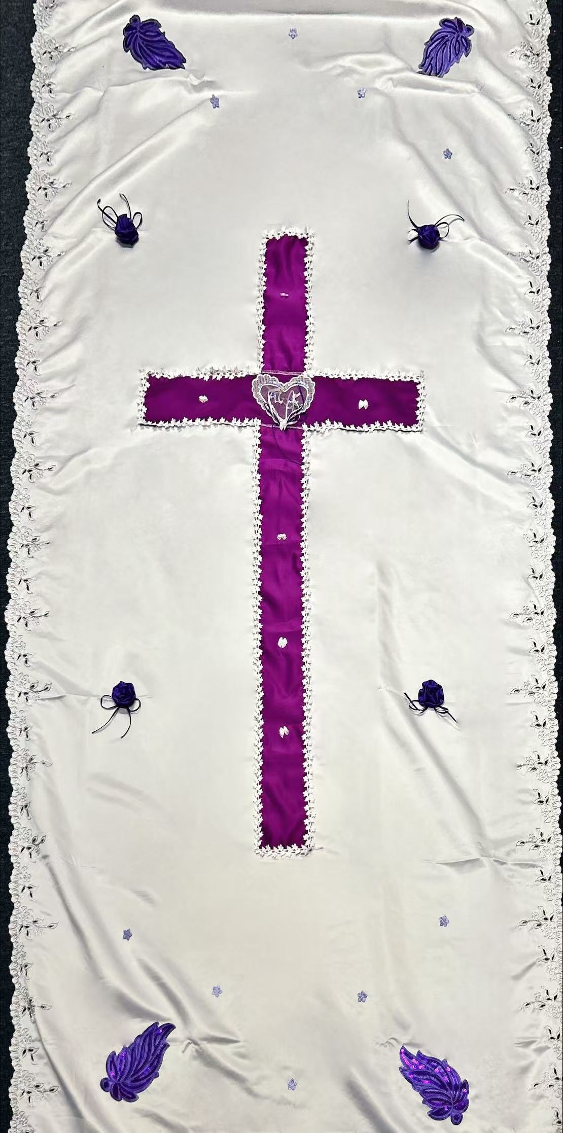 Purple cross coffin cover