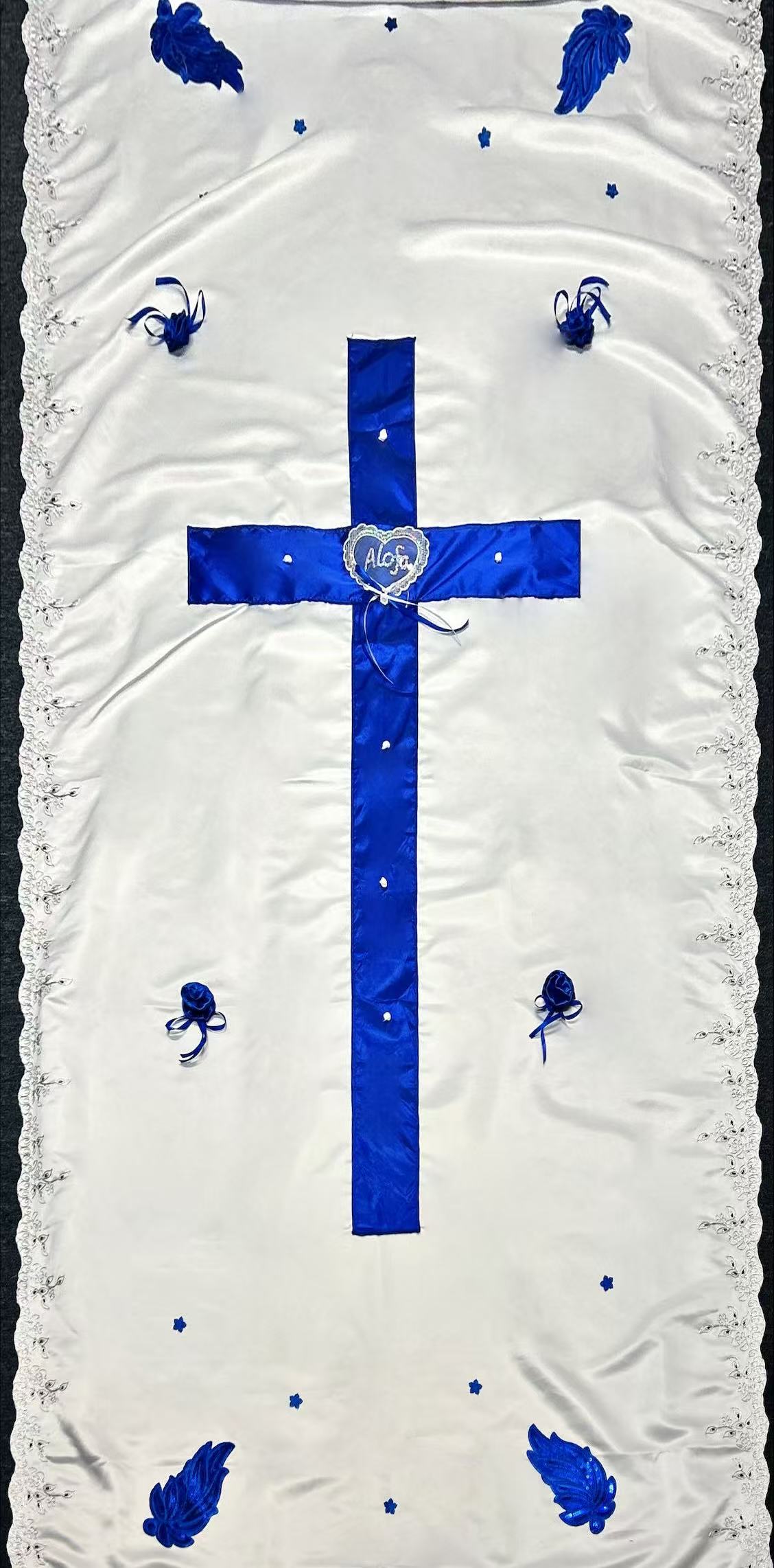 Blue cross coffin cover