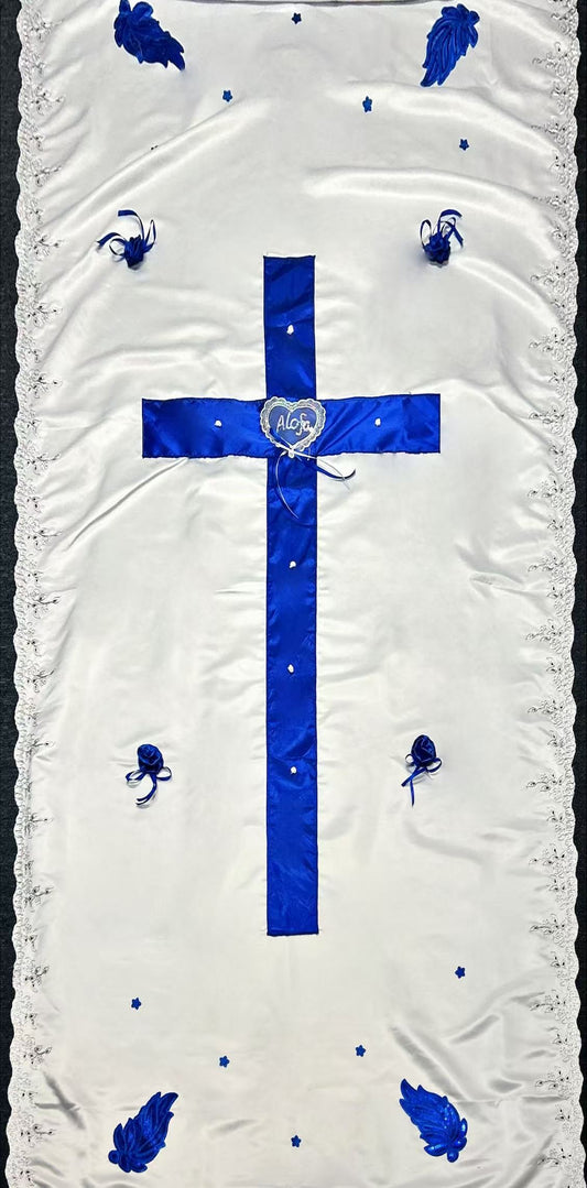 Blue cross coffin cover